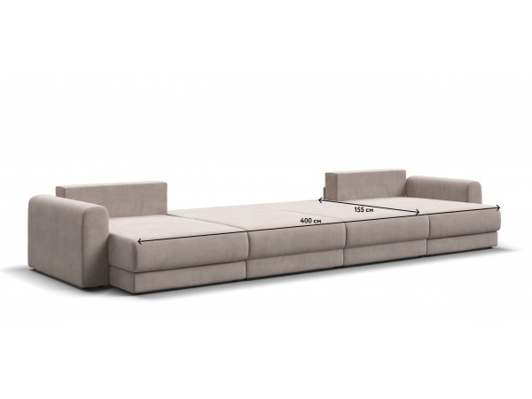 Модульный п-образный диван РИЧМОНД MODOOL Велюр Monolit латте