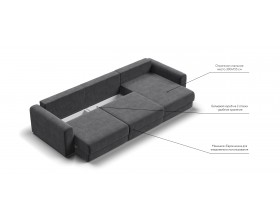 Модульный угловой диван Ричмонд Модуль MAX Вельвет Корд графит