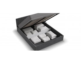 МП Ронда Кровать+ПМ 160*200 велюр Монолит серый