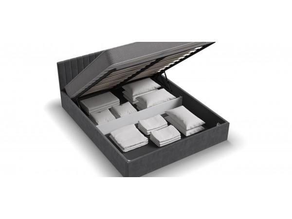 МП Ронда Кровать+ПМ 160*200 велюр Монолит серый