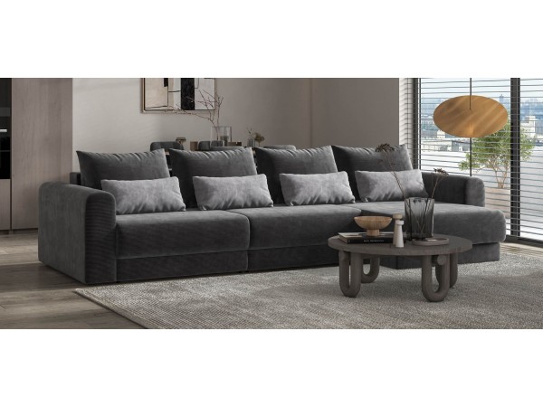 Модульный угловой диван РИЧМОНД MODOOL MAX Вельвет CORD графит