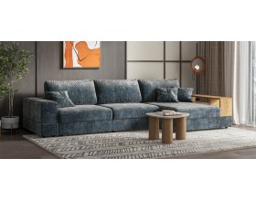 Угловой диван-кровать Босс Модуль XL правый, полка справа, шенилл Глосс карбон