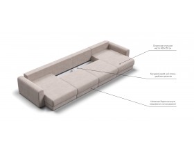 Модульный п-образный диван Ричмонд Модуль Велюр Монолит латте