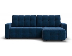 Угловой диван Уют велюр Монолит синий