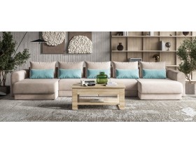 Модульный п-образный диван Ричмонд Модуль Велюр Монолит латте