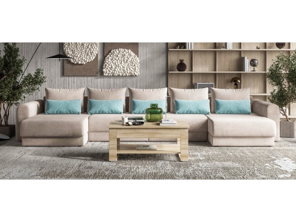 Модульный п-образный диван РИЧМОНД MODOOL Велюр Monolit латте