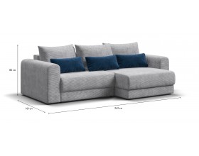 Модульный угловой диван РИЧМОНД MODOOL Вельвет CORD серый