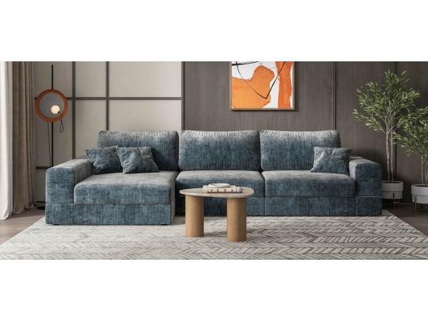 Угловой диван-кровать Босс Модуль XL левый, мягкие подлокотники, шенилл Глосс карбон