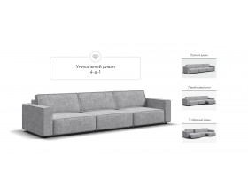 Диван Босс Софт Модуль MAX Вельвет Корд серый