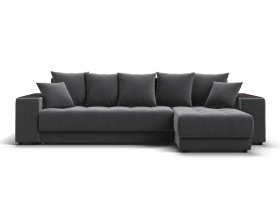 Угловой диван Ванкувер велюр Монолит серый