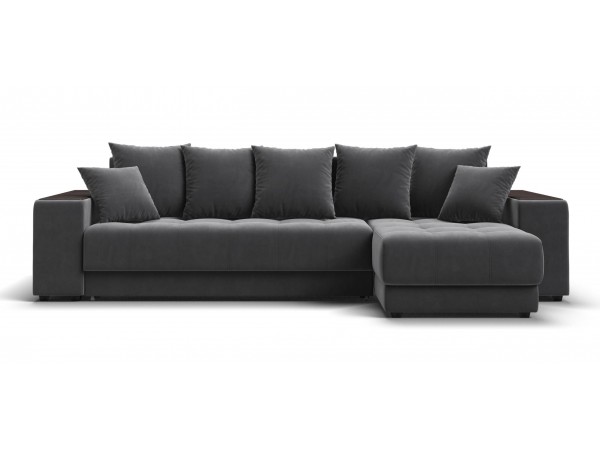Угловой диван Ванкувер велюр Монолит серый