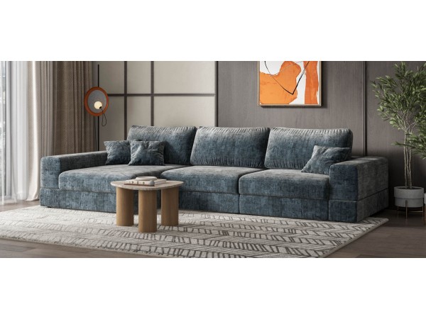 Угловой диван-кровать Босс Модуль XL левый, мягкие подлокотники, шенилл Глосс карбон