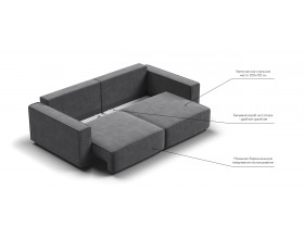Диван Босс Софт Модуль велюр Монолит серый