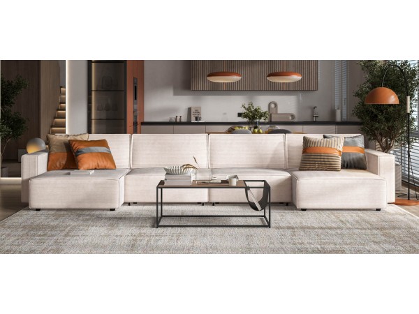 П-образный диван Босс Софт Модуль Вельвет Корд бежевый