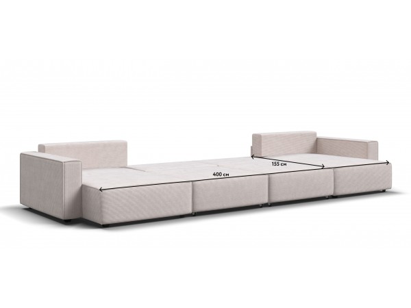 П-образный диван Босс Софт Модуль Вельвет Корд бежевый