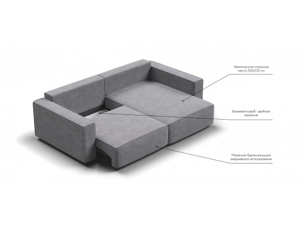 Угловой диван Босс Софт Модуль Велюр Роял агат