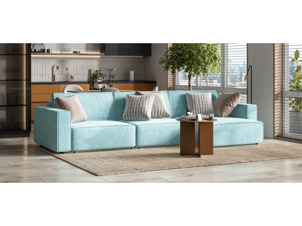 Угловой диван BOSS SOFT MODOOL MAX велюр Monolit аква