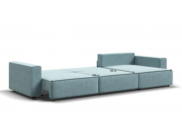 Угловой диван BOSS SOFT MODOOL MAX велюр Monolit аква