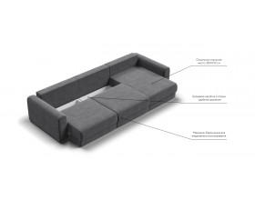 Модульный угловой диван Ричмонд Модуль MAX Велюр Монолит серый