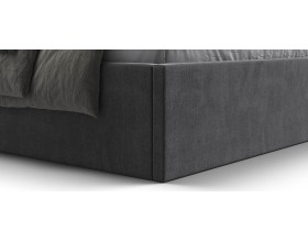 МП Белла Кровать+ПМ 160*200 велюр Монолит серый