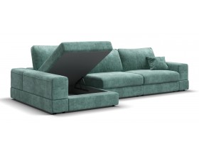 Угловой диван-кровать Босс Модуль XL левый, мягкие подлокотники, шенилл Глосс минт