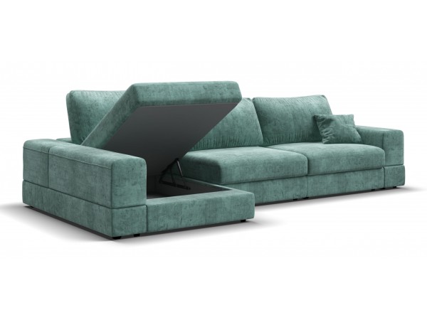 Угловой диван-кровать Босс Модуль XL левый, мягкие подлокотники, шенилл Глосс минт