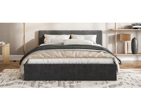 МП Белла Кровать+ПМ 160*200 велюр Монолит серый