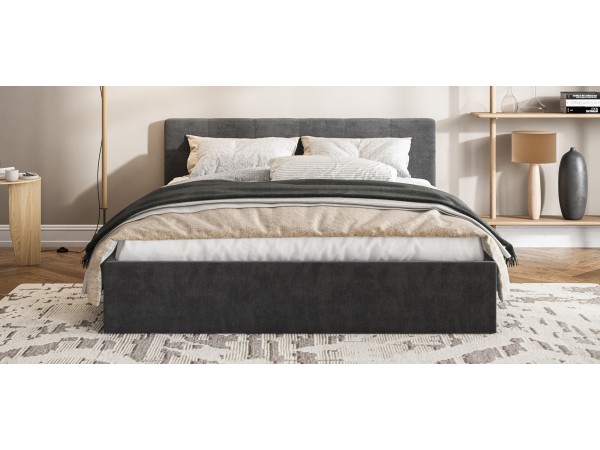 МП Белла Кровать+ПМ 160*200 велюр Монолит серый