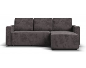 Угловой диван Лофт велюр Алькантара серый