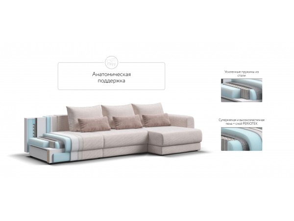 Модульный угловой диван РИЧМОНД MODOOL MAX Вельвет CORD бежевый