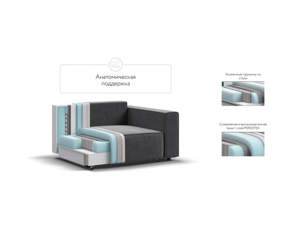 Кресло BOSS SOFT MODOOL велюр Monolit серый