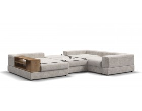 П-образный диван-кровать Босс Модуль левый, полка слева, шенилл Смарт кварц