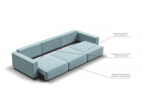 Диван Босс Софт Модуль MAX велюр Монолит аква