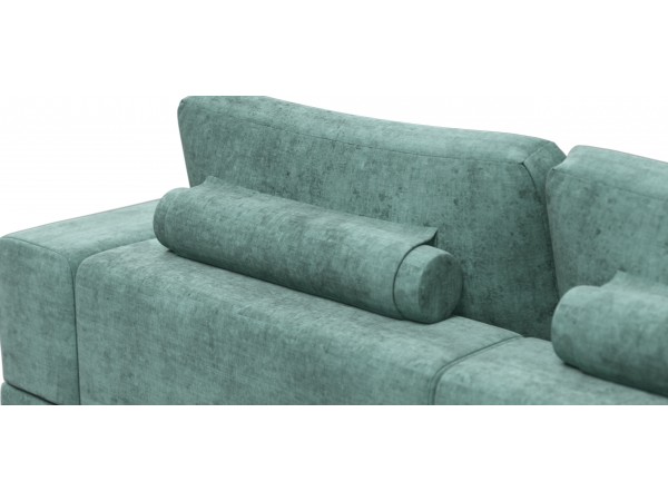 Угловой диван-кровать Босс Модуль XL правый, полка справа, шенилл Глосс минт