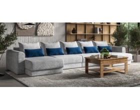 Модульный п-образный диван Ричмонд Модуль Вельвет Корд серый