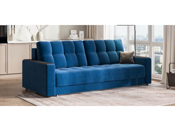 Диван Босс Маркет велюр Монолит синий