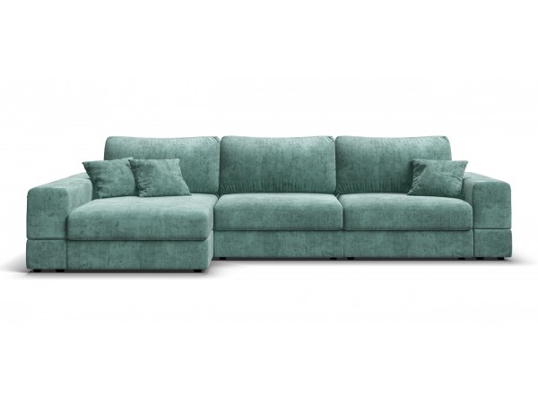 Угловой диван-кровать Босс Модуль XL левый, мягкие подлокотники, шенилл Глосс минт