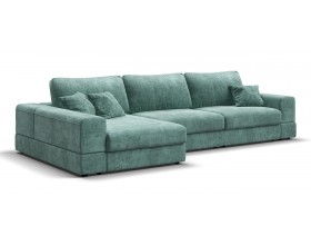 Угловой диван-кровать Босс Модуль XL левый, мягкие подлокотники, шенилл Глосс минт