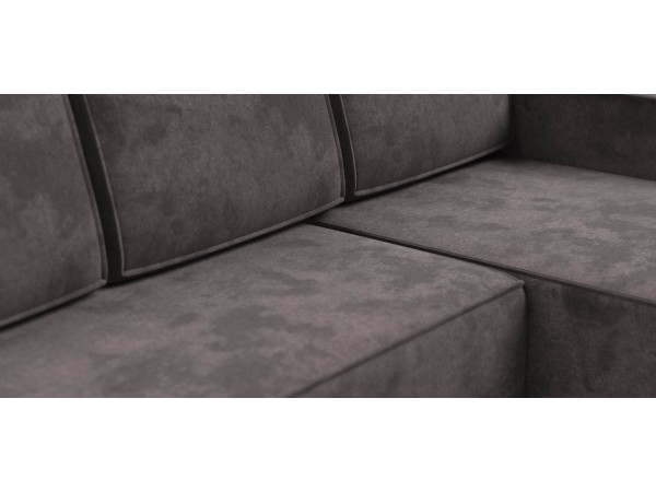 Угловой диван Лофт велюр Алькантара серый