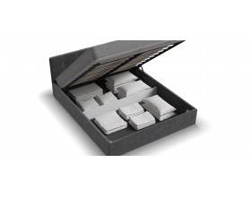 МП Белла Кровать+ПМ 160*200 велюр Монолит серый