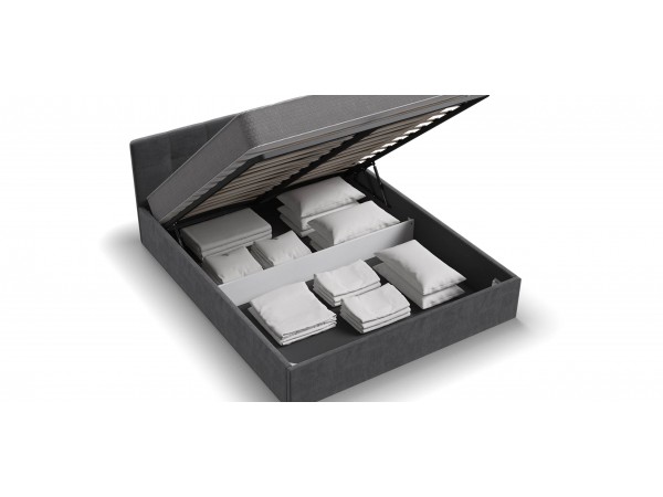 МП Белла Кровать+ПМ 160*200 велюр Монолит серый