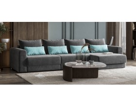 Модульный угловой диван Ричмонд Модуль MAX Велюр Монолит серый