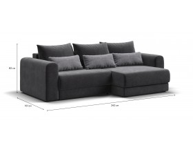 Модульный угловой диван РИЧМОНД MODOOL Вельвет CORD графит