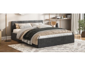 МП Белла Кровать+ПМ 160*200 велюр Монолит серый