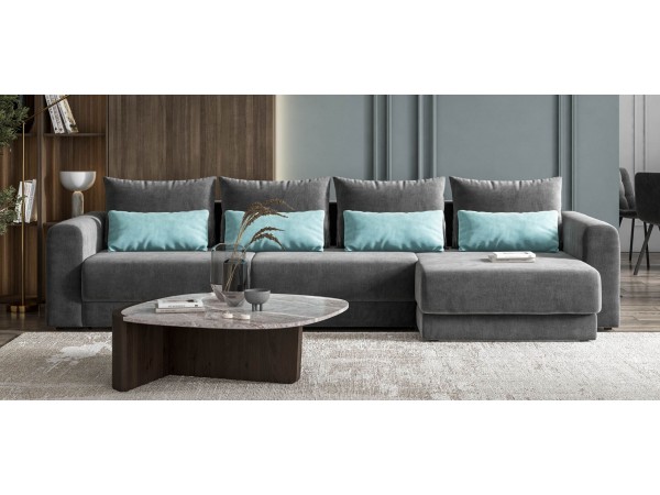 Модульный угловой диван РИЧМОНД MODOOL MAX Велюр Monolit серый