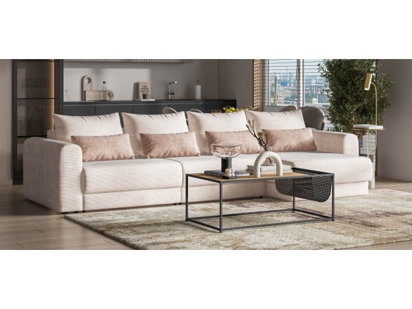 Модульный угловой диван РИЧМОНД MODOOL MAX Вельвет CORD бежевый