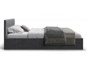 МП Белла Кровать+ПМ 160*200 велюр Монолит серый