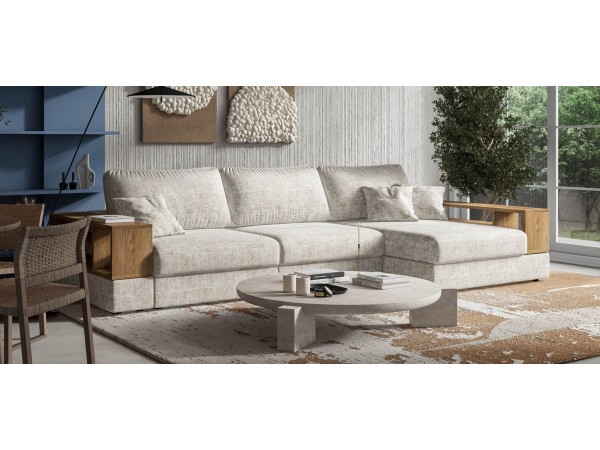 Угловой диван-кровать Босс Модуль XL правый, две полки, Шенилл Смарт кварц