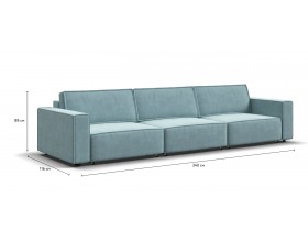 Диван BOSS SOFT MODOOL MAX велюр Monolit аква