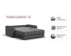 Диван Босс Маркет двухместный Рогожка Мальмо серый